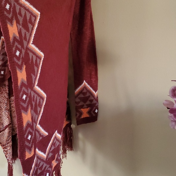 Entro Aztec Fringe Open Cardigan Size S - Picture 5 of 7